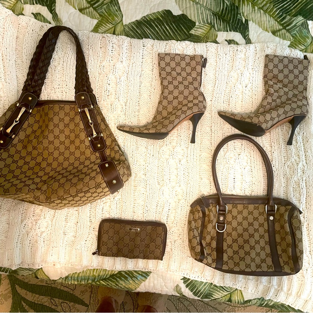 Authentic Gucci lovingly Used Boho bag, wallet, 7 boots and two bonus gifts!